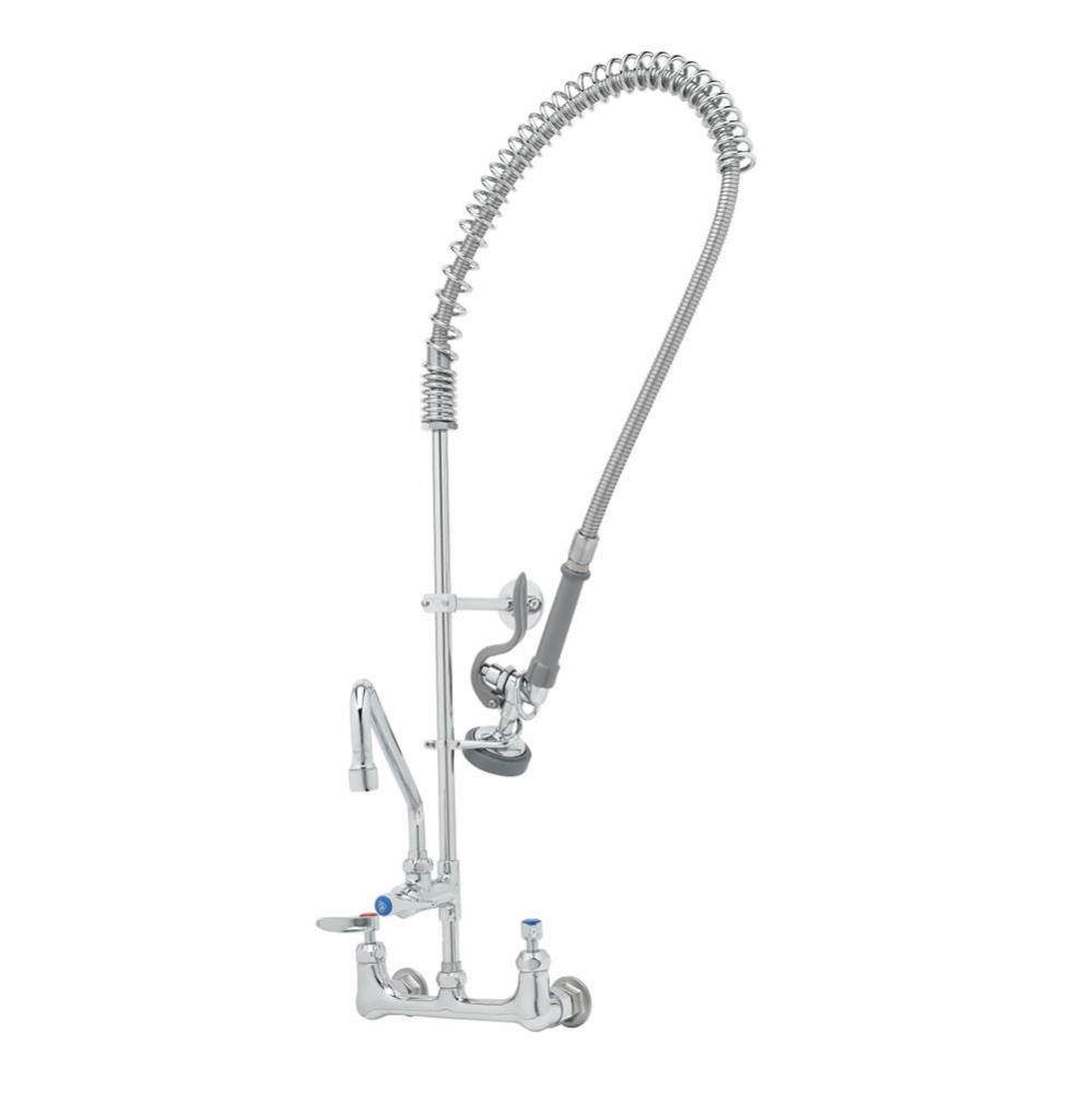 EasyInstall Pre-Rinse Unit: 8'' Wall Mount, Add-On Faucet, 16'' Swing Nozzle,