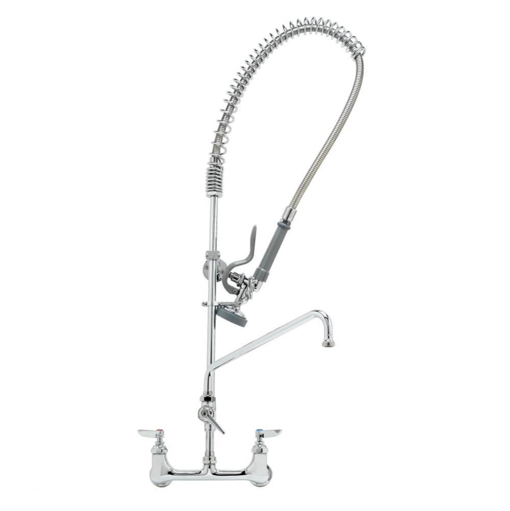 EasyInstall Pre-Rinse, Spring Action, 8'' Wall Mount Base, 10'' Add-On Faucet,