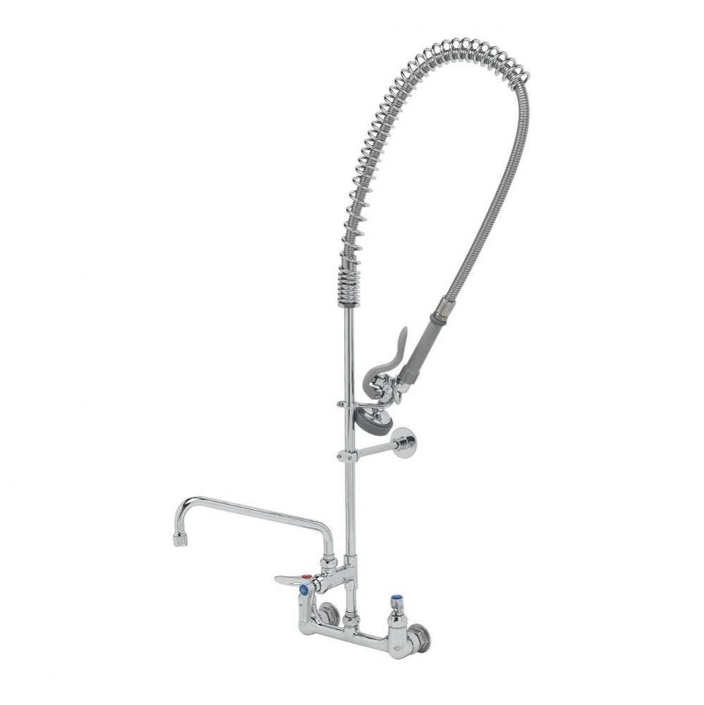 EasyInstall Pre-Rinse, Spring Action, 8'' Wall Mount Base, 10'' Add-On Faucet,