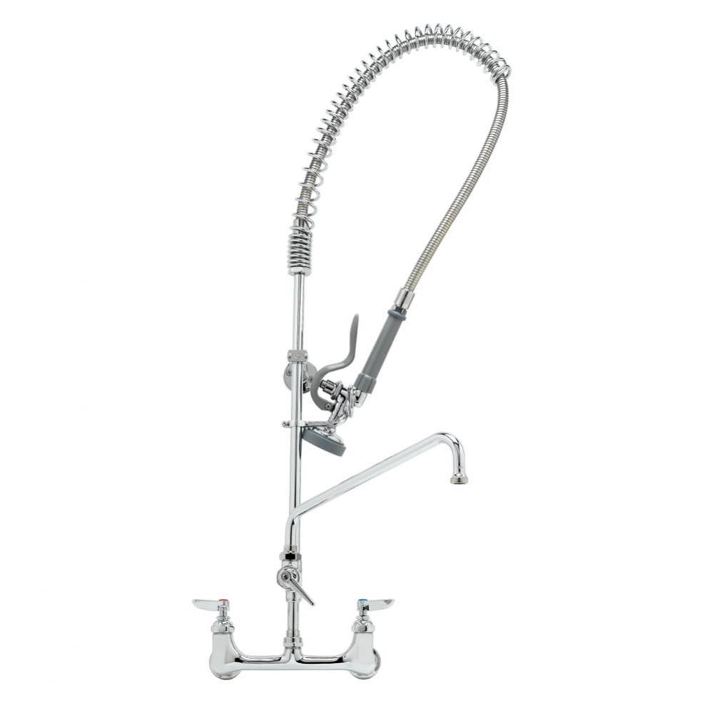 EasyInstall Pre-Rinse Unit: Spring Action, 8'' Wall Mount, 12'' Add-On Faucet,