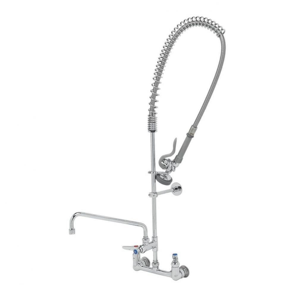 EasyInstall Pre-Rinse Unit: Spring Action, 8'' Wall Mount, 12'' Add-On Faucet,