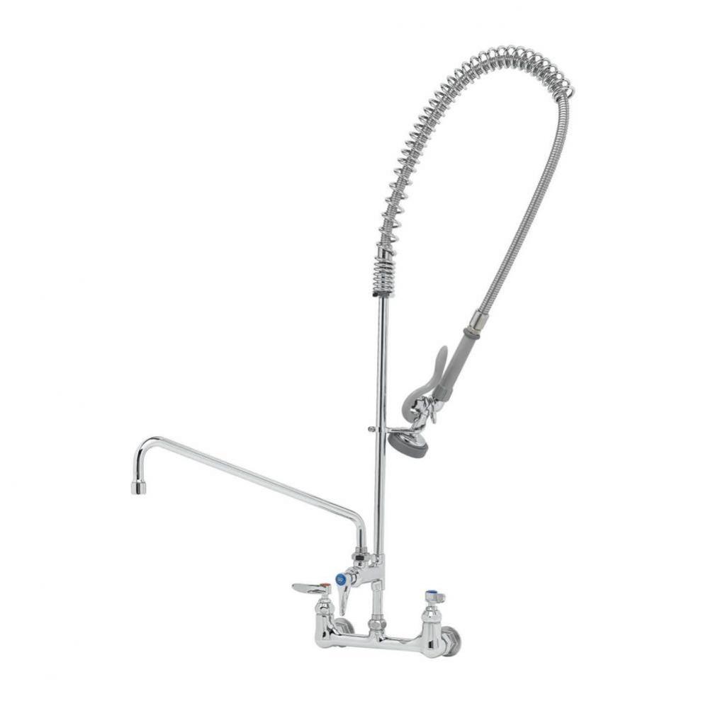 EasyInstall Pre-Rinse Unit: 8'' Wall Mount, Add-On Faucet, 16'' Swing Nozzle,