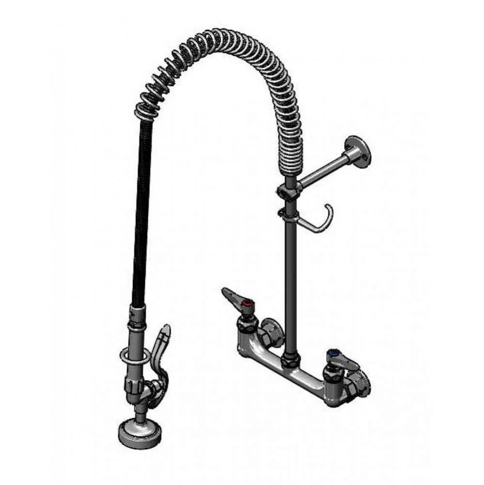 EasyInstall Pre-Rinse, Spring Action, Wall Mount Base, 8'' Centers, Wall Bracket, 16&apo