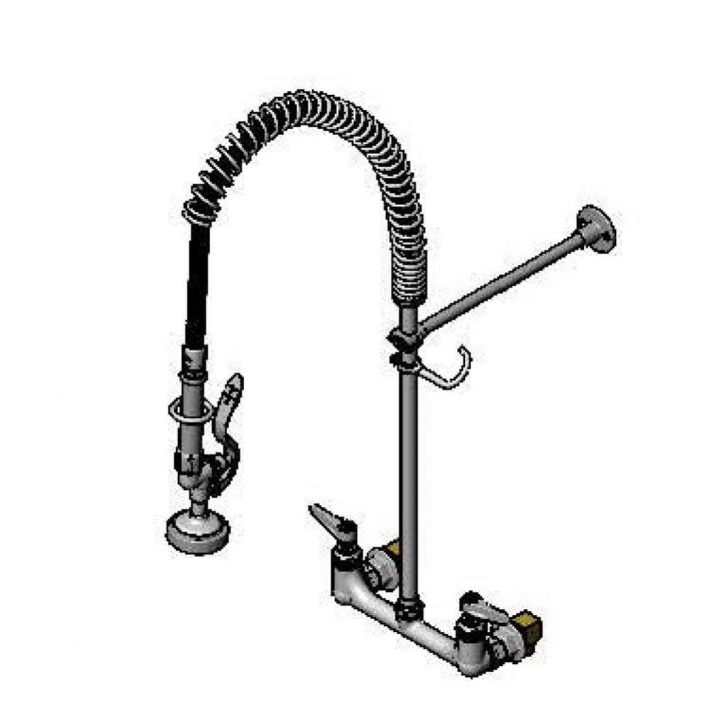 8'' WallMount Pre-Rinse, Supply Stops-Hoses-Elbows, 36'' Hose, Spray/Brush, 12