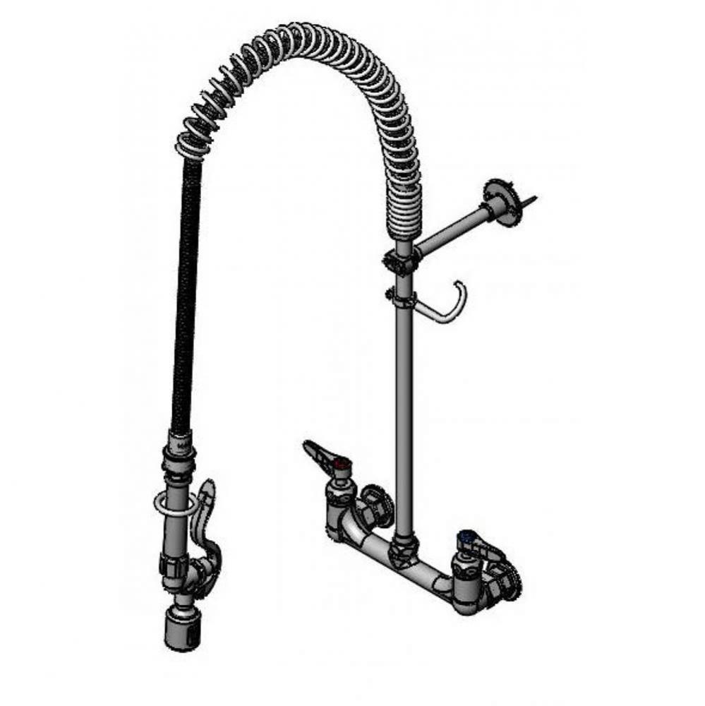 Pre-Rinse, EasyInstall, 8'' Wall Mount, Ceramas, Lever Handles, B-0107-J, PRSV Swivel, a