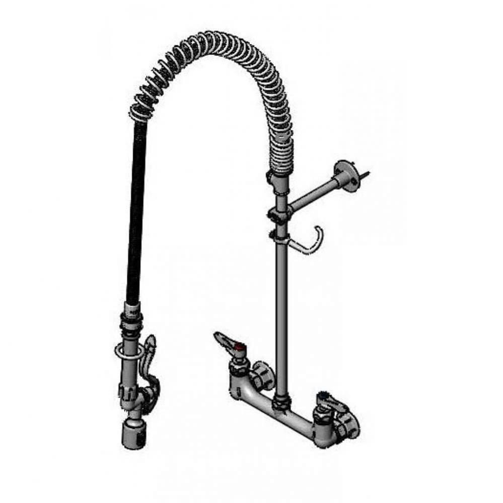 Pre-Rinse Unit, 8'' Wall Mount, Ceramas, Tee, B-0107-J-SWV Spray Valve, Bracket, B-0230-