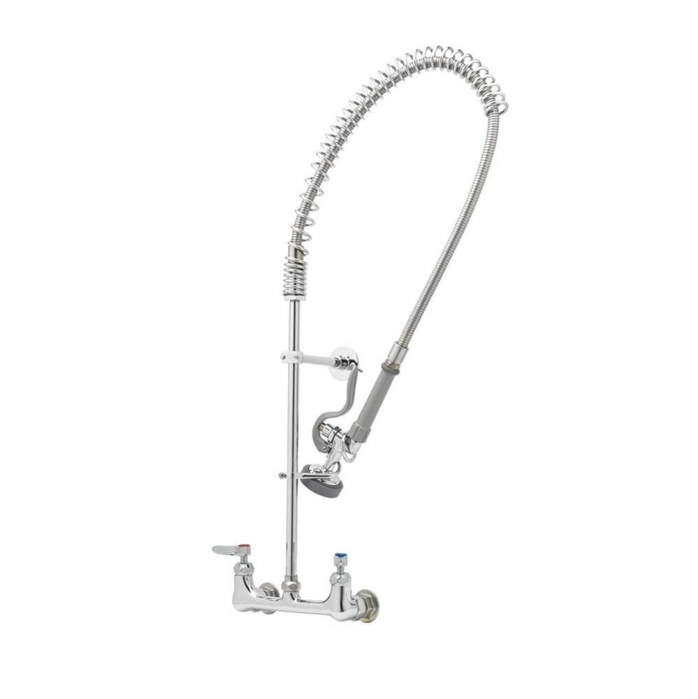 Pre-Rinse, EasyInstall, 8'' Wall Mount Faucet, Spring Action, Ceramas, B-0107, Wall Brac