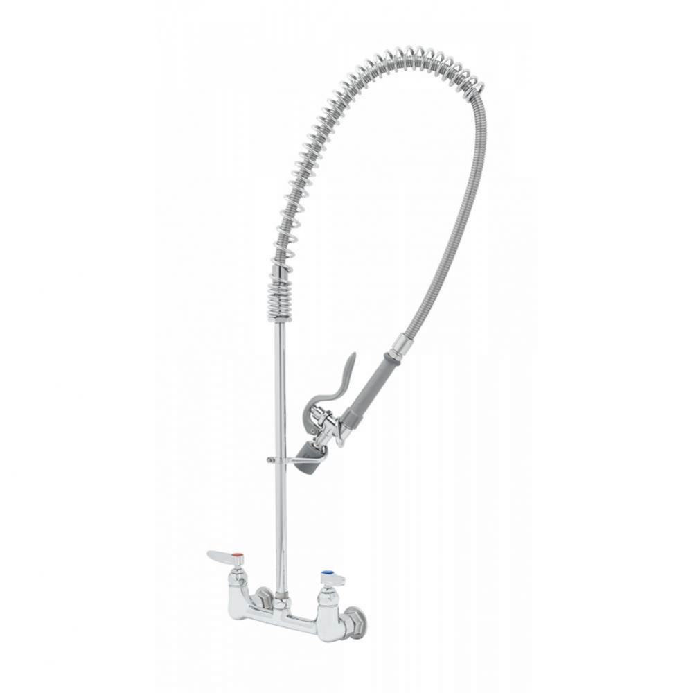 EasyInstall Pre-Rinse, Spring Action, Wall Mount Base, 8'' Centers, Low Flow Spray Valve