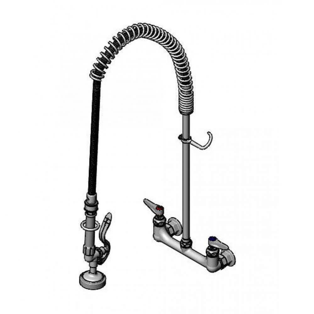 EasyInstall Pre-Rinse, Spring Action, 8'' Wall Mount, B-0107 Spray Valve, PRSV Swivel, 1