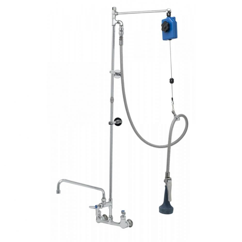 Pre-Rinse: 8'' Wall Mount, Balancer Arm, 68'' Flex Hose, B-0108 Spray Valve, A