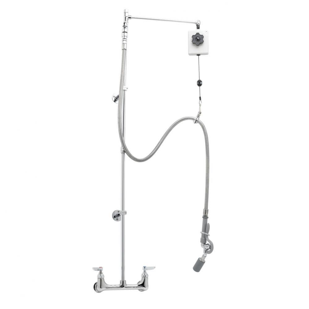 Pre-Rinse:8''c/c Wall Mount,Add-on-Faucet,Balancer Arm,Low-Flow Spray Valve