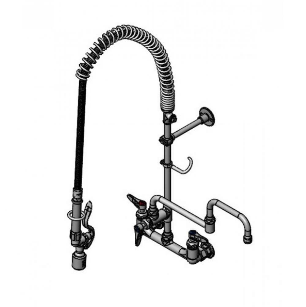 Pre-Rinse: 8'' Wall Mount, Ceramas, Add-On Faucet, 15'' Dbl-Joint Nozzle, B-01