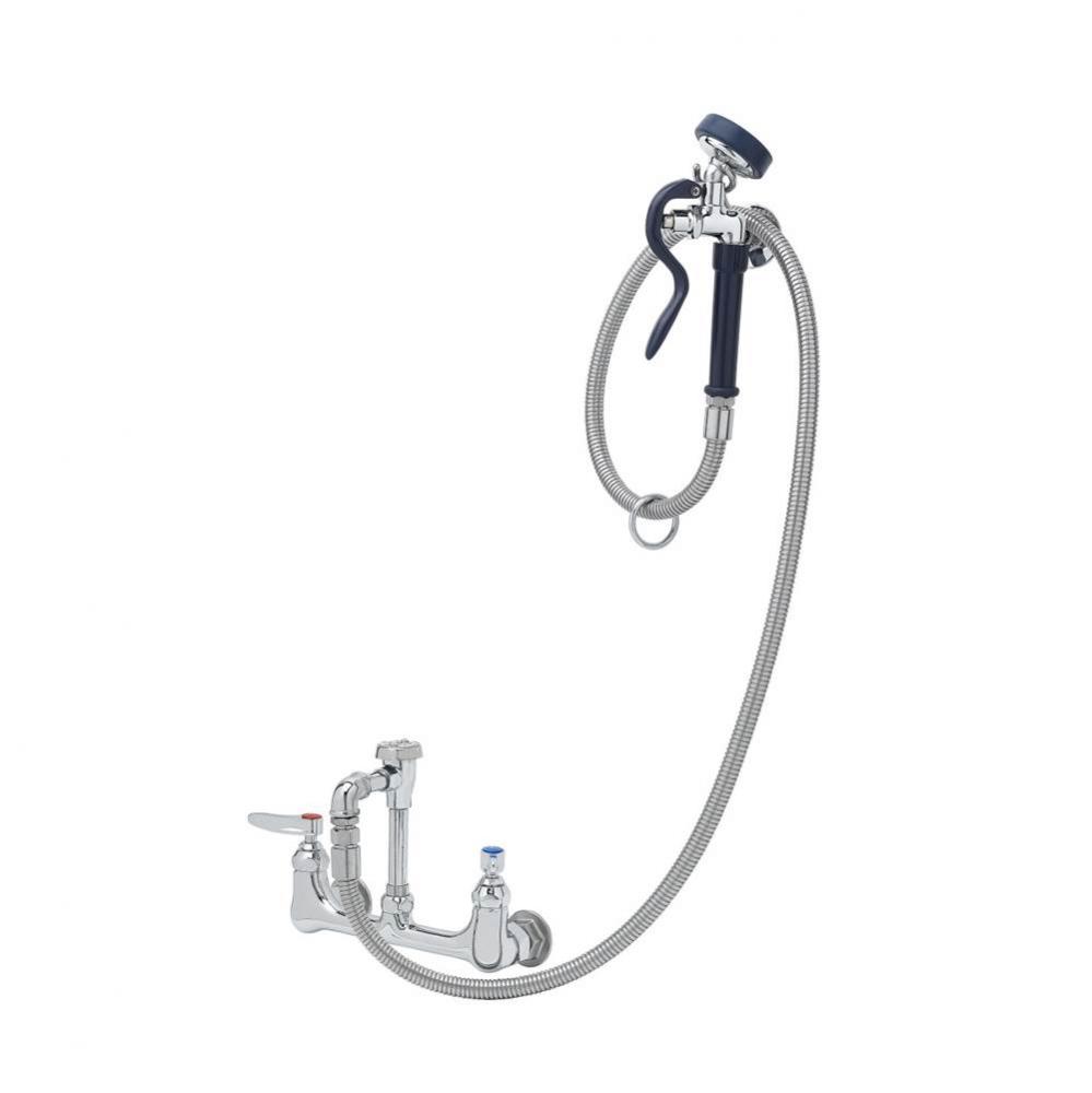 8'' Wall Mount Faucet w/ B-0968, EB-0072-H Flex Hose w/ EB-0107-035 Spray Valve & B-