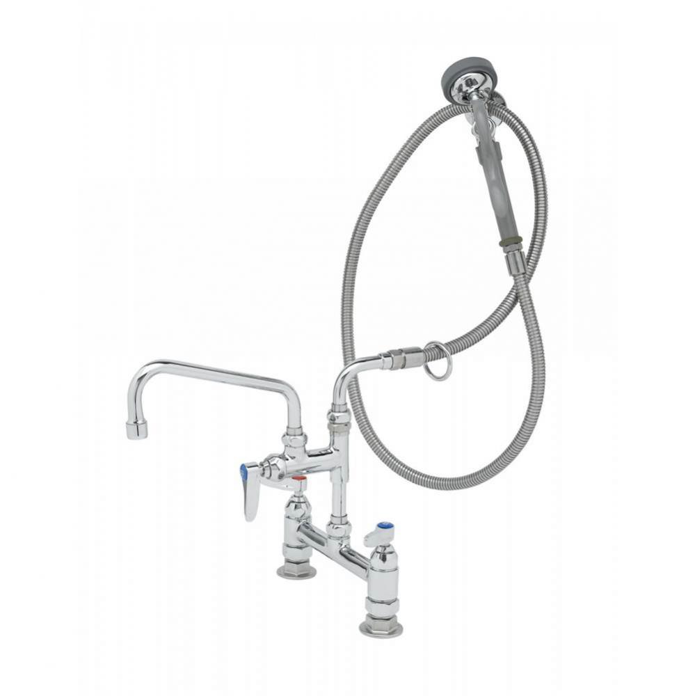 Pre-Rinse: 8'' Deck Mount Base, Add-On Fct w/ 8'' Swing Nozzle, Hose & Ang