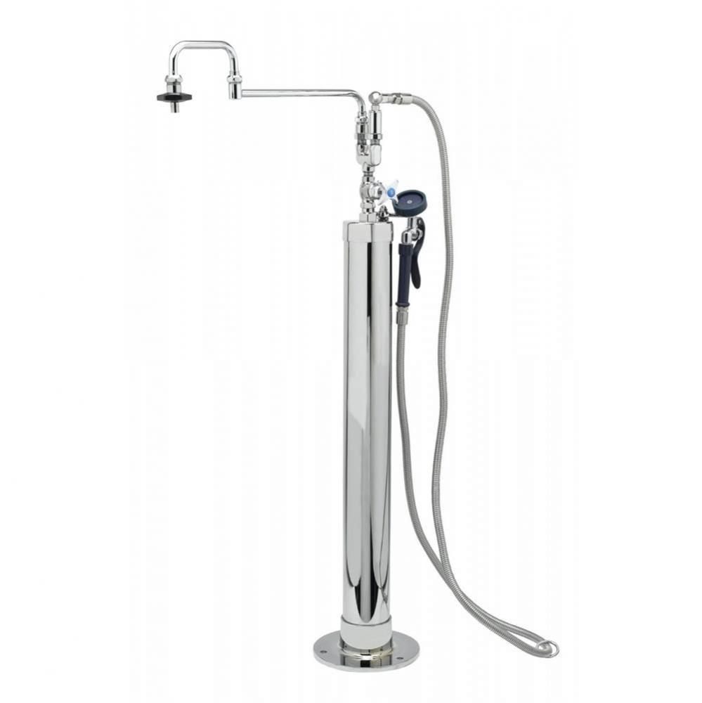 Kettle Kaddy, 18'' Double Joint Nozzle, Spray Valve and 104'' Hose, Single Con