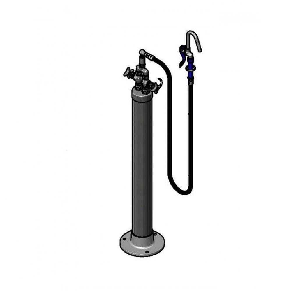 Kettle Kaddy, Hook Nozzle with Flexible Hose, Hot & Cold Controls