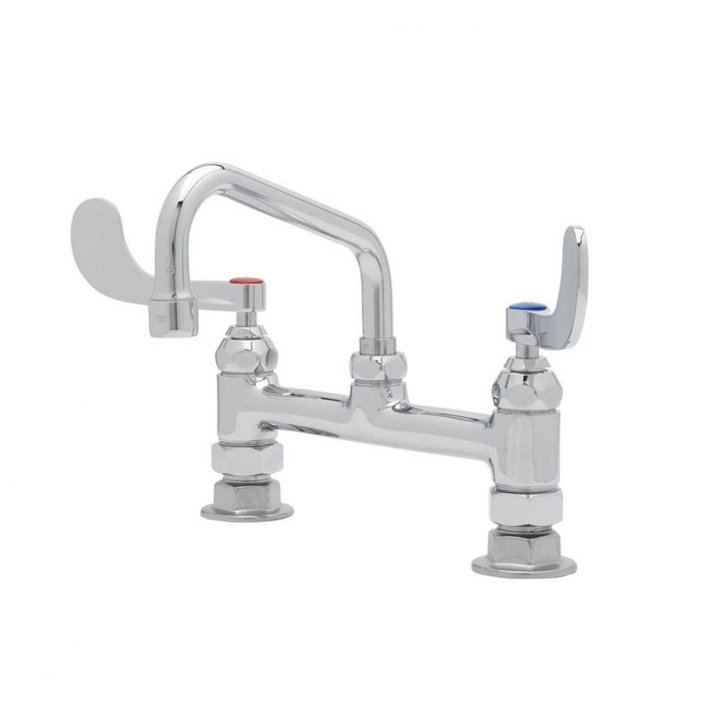 Double Pantry Faucet, 8'' Deck Mount, Eternas, 10'' Swing Nozzle, 4'&apos