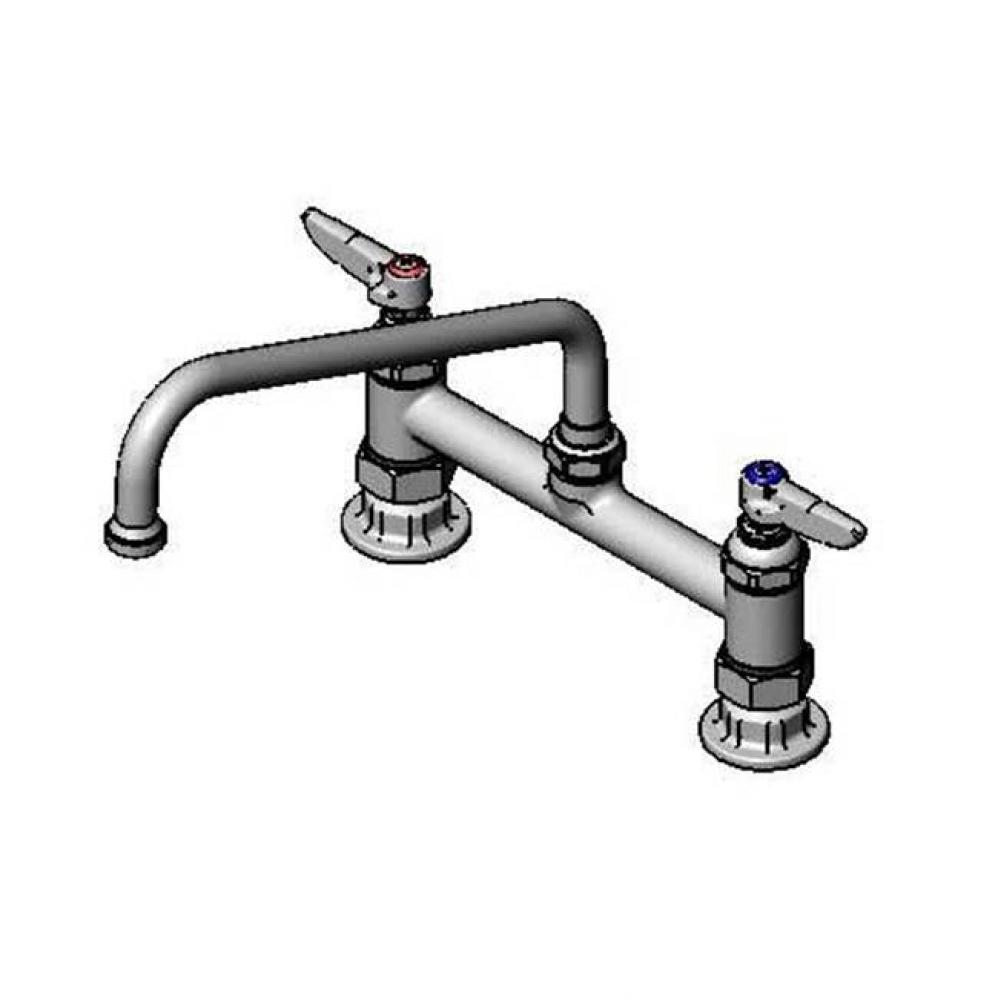 8'' Deck Mount Mixing Faucet, Eternas, 10'' Swing Nozzle (061X), Lever Handles