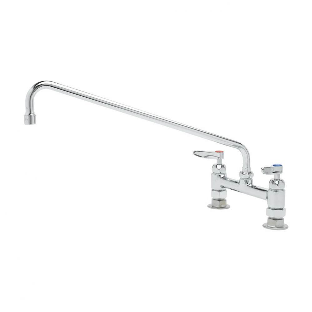 8'' Deck Mount Faucet, 18'' Swing Nozzle, Ceramas, Lever Handles