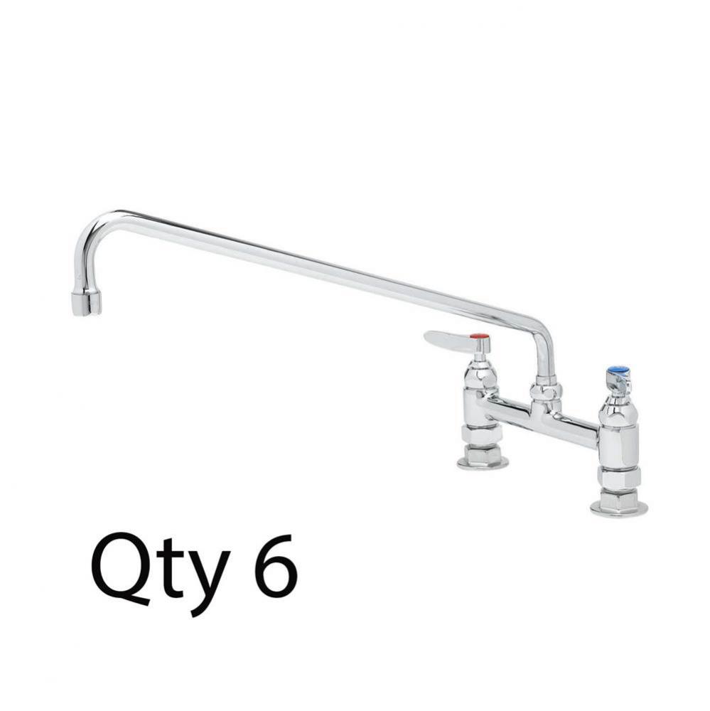 Double Pantry Faucet, Deck Mount, 8'' Centers, 18'' Swing Nozzle (065X) (Qty.