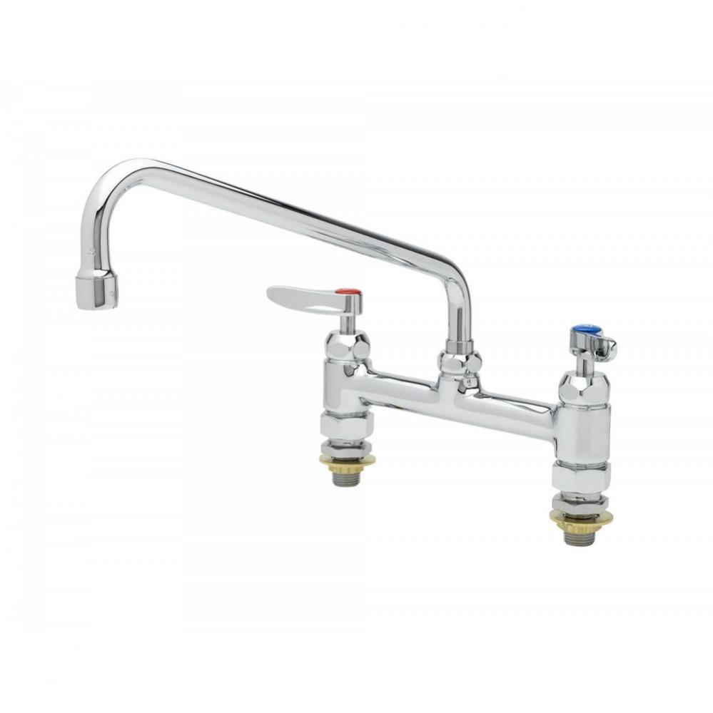 B-0221 Deck Mount Faucet w/ Cerama Cartridges, 12'' Swing Nozzle & 00CC Inlets