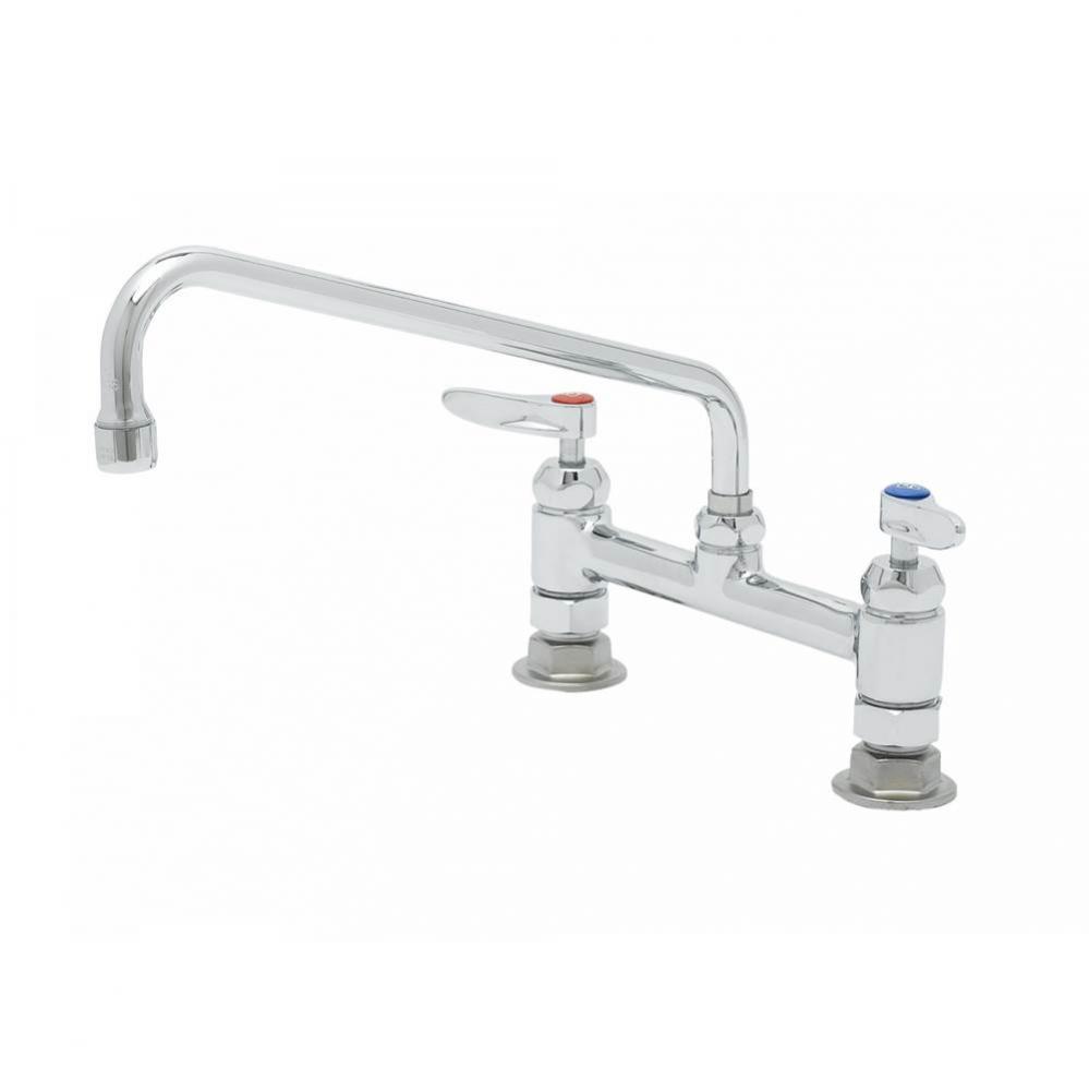 8'' Deck Mount Faucet, Ceramas, 12'' Swing Nozzle, 1.0 GPM Aerator, Lever Hand