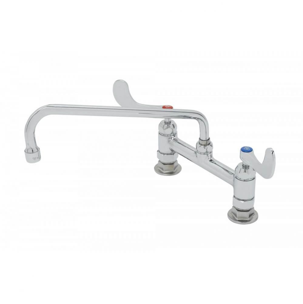 8'' Double Pantry Faucet, Deck Mount, Ceramas, 12'' Swing Nozzle, 2.2 GPM Lami