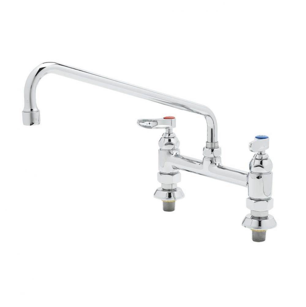 Double Pantry Faucet, Deck Mount, 8'' Centers, 12'' Swing Nozzle (062X), EE In