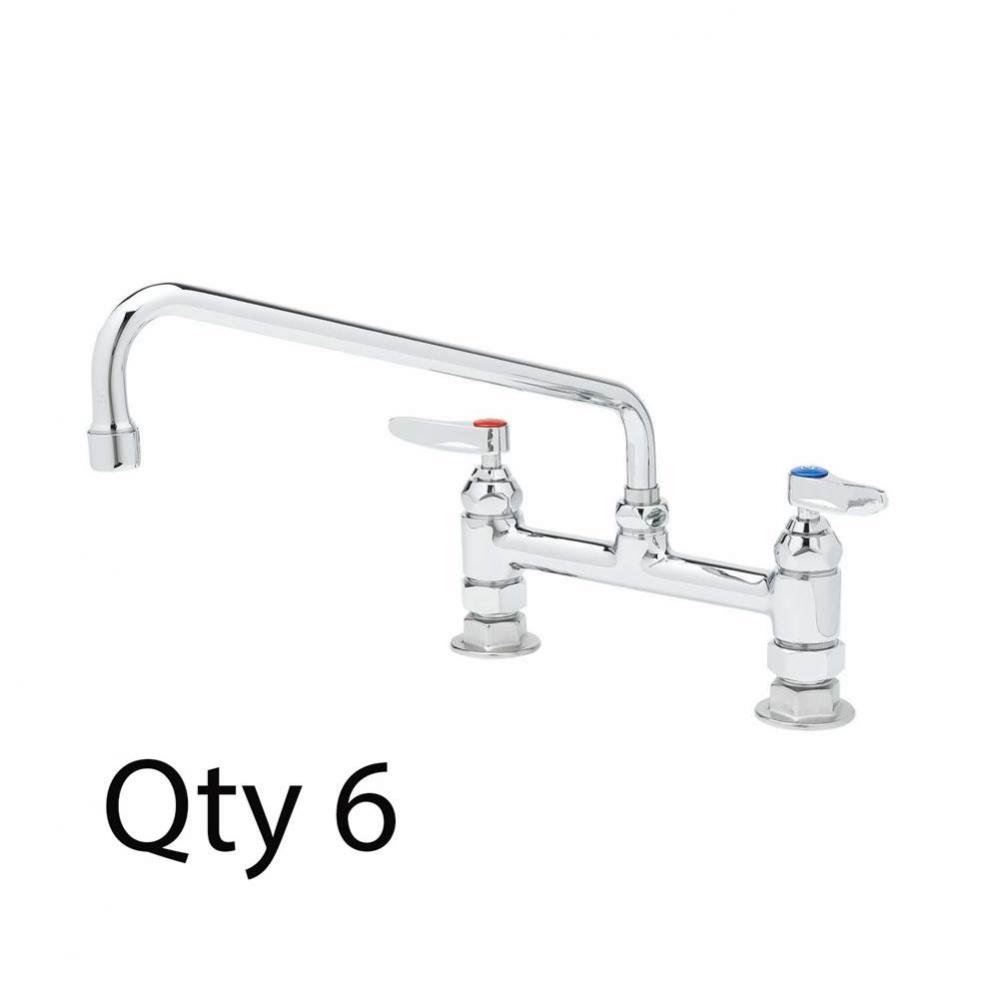 Double Pantry Faucet, Deck Mount, 8'' Centers, 12'' Swing Nozzle (062X) (Qty.