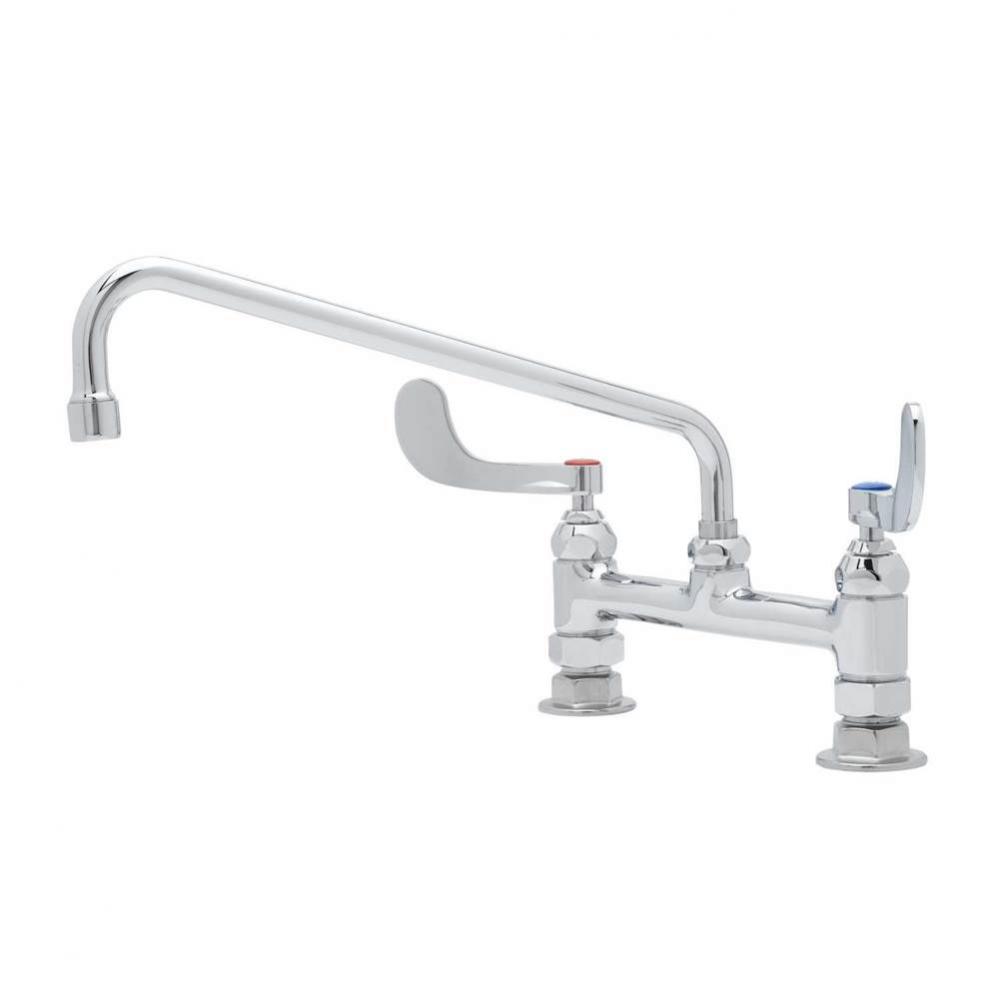 Double Pantry Faucet, 8'' Deck Mount, Eterna Cartridges, 12'' Swing Nozzle, 4&