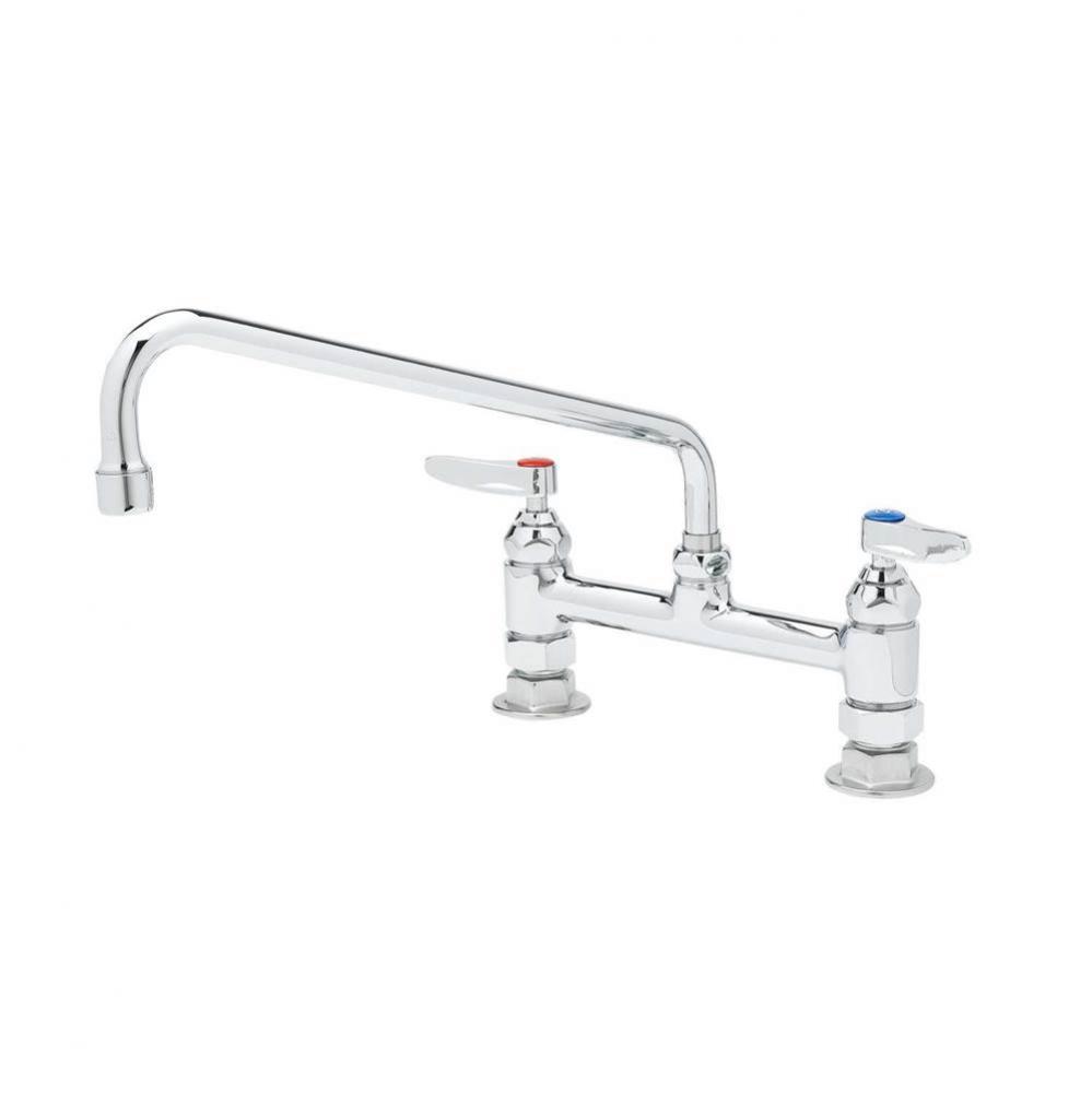 Double Pantry Faucet, Deck Mount, 8'' Centers, 12'' Swing Nozzle (062X), Lever