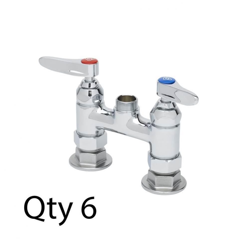 Double Pantry Swivel Base Faucet, Deck Mount, 4'' Centers, Less Nozzle (Qty. 6)