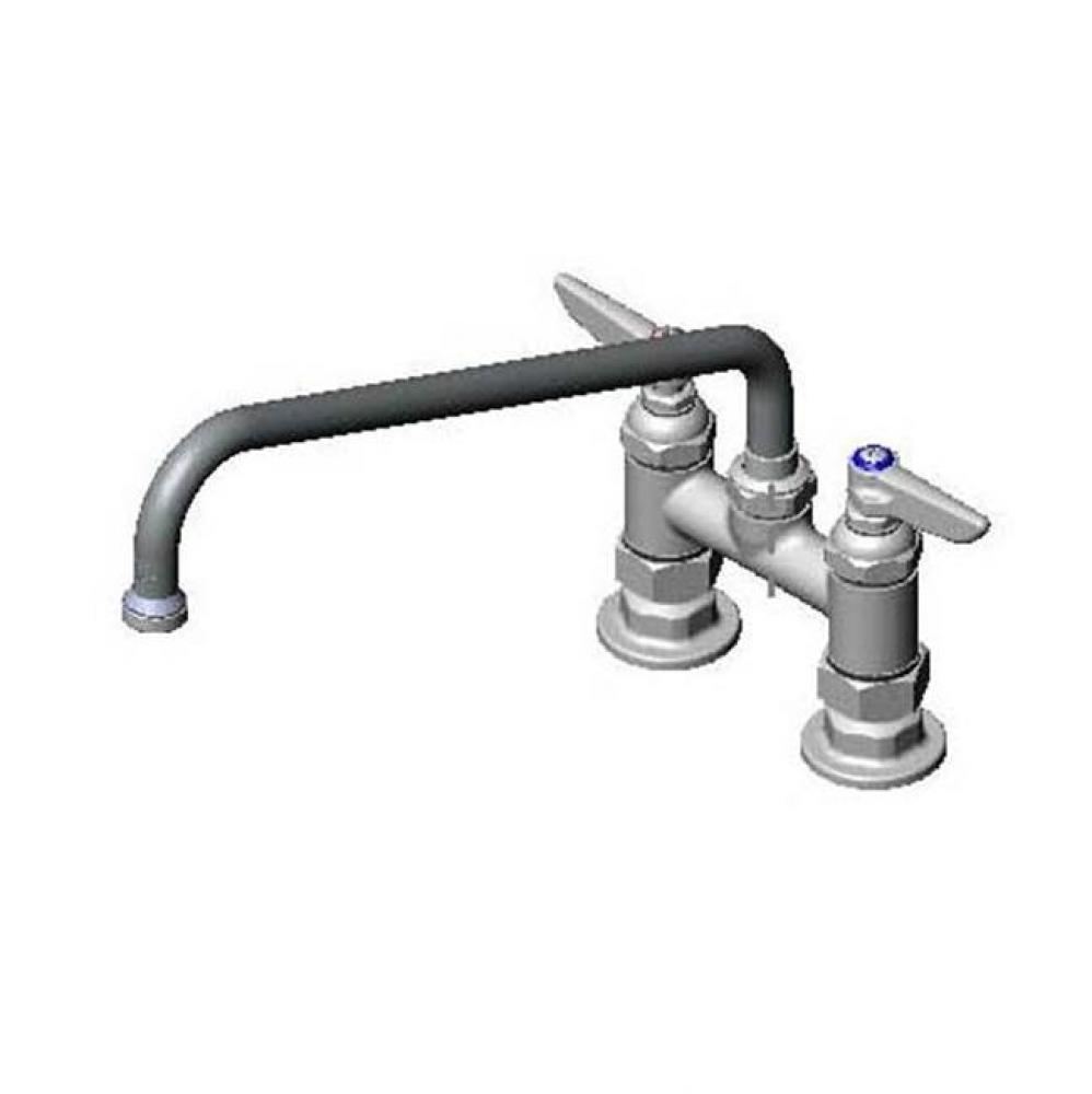 Double Pantry Faucet, Deck Mount, 4'' Centers, 12'' Swing Nozzle (062X) (Qty.