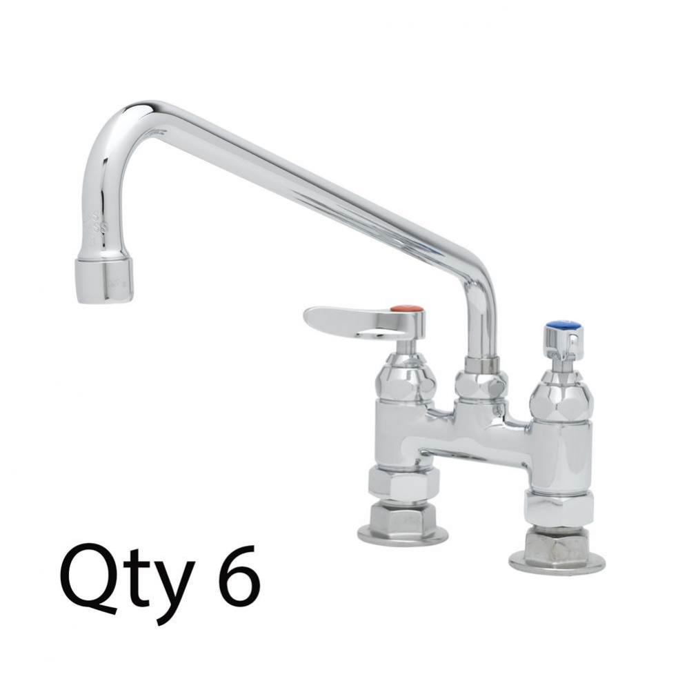 Double Pantry Faucet, Deck Mount, 4'' Centers, 12'' Swing Nozzle (062X) (Qty.