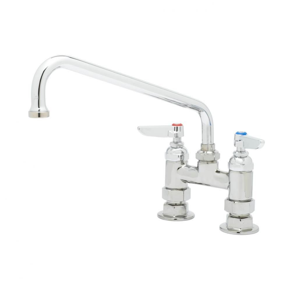Double Pantry Faucet, 4'' Deck Mount, 10'' Swing Nozzle (061X), 1/2'&apos