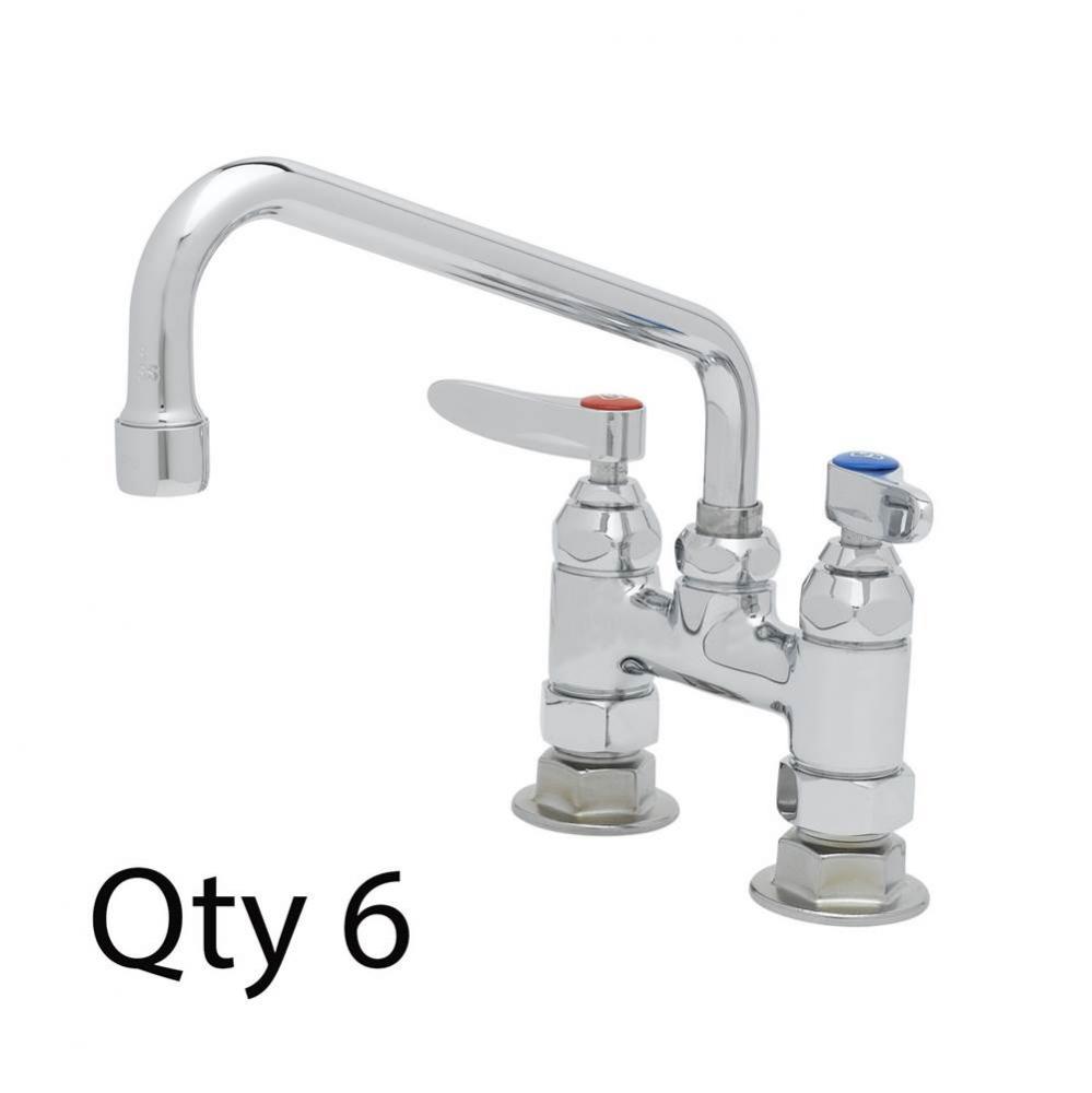 Double Pantry Faucet, Deck Mount, 4'' Centers, 8'' Swing Nozzle (060X) (Qty. 6