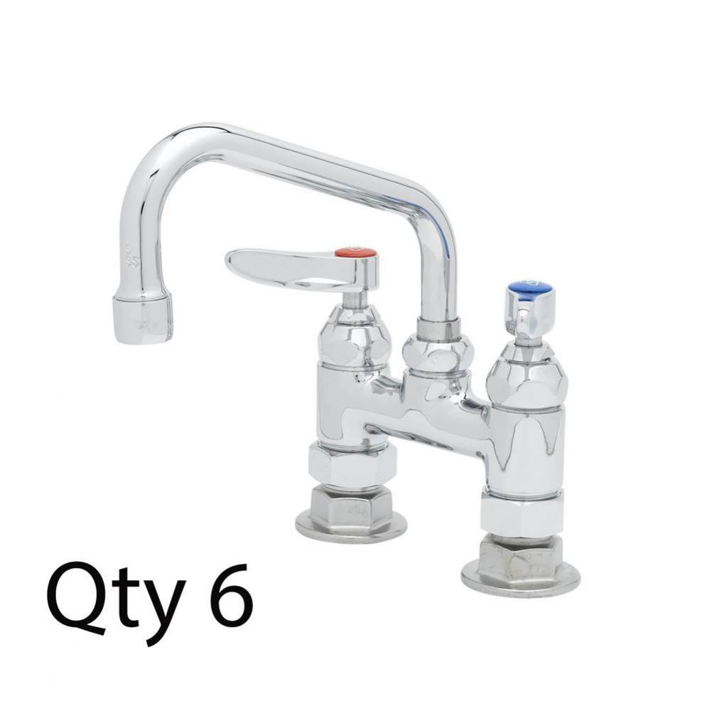 Double Pantry Faucet, Deck Mount, 4'' Centers, 6'' Swing Nozzle (059X) (Qty. 6