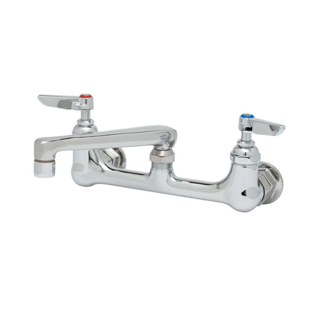 Mixing Faucet, 8'' Wall Mount, 6'' Cast Spout w/ Aerator, Lever Handles, Etern
