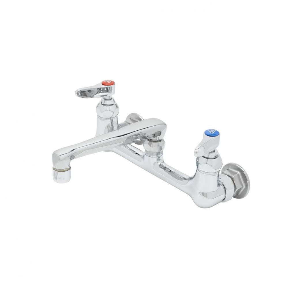 Mixing Faucet, 8'' Wall Mount, 6'' Cast Spout w/ Aerator, Lever Handles, Etern