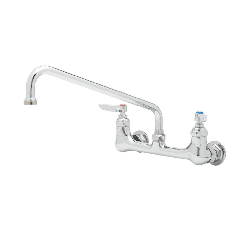 8'' Wall Mount Base Faucet, 18'' Swing Nozzle, 2.2 GPM Aerator, Lever Handles