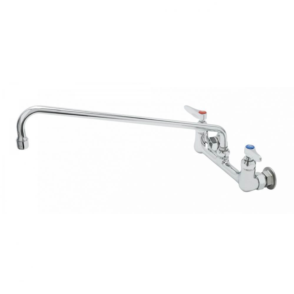 8'' Wall Mount Base Faucet, 18'' Swing Nozzle, 2.2 GPM Aerator, Lever Handles