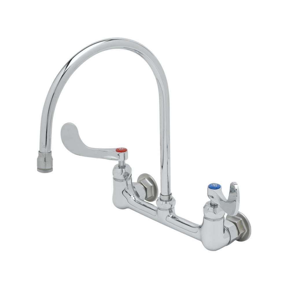 8'' Wall Mount Mixing Faucet, Eterna Cartridges, 4'' Wrist Action Handles &