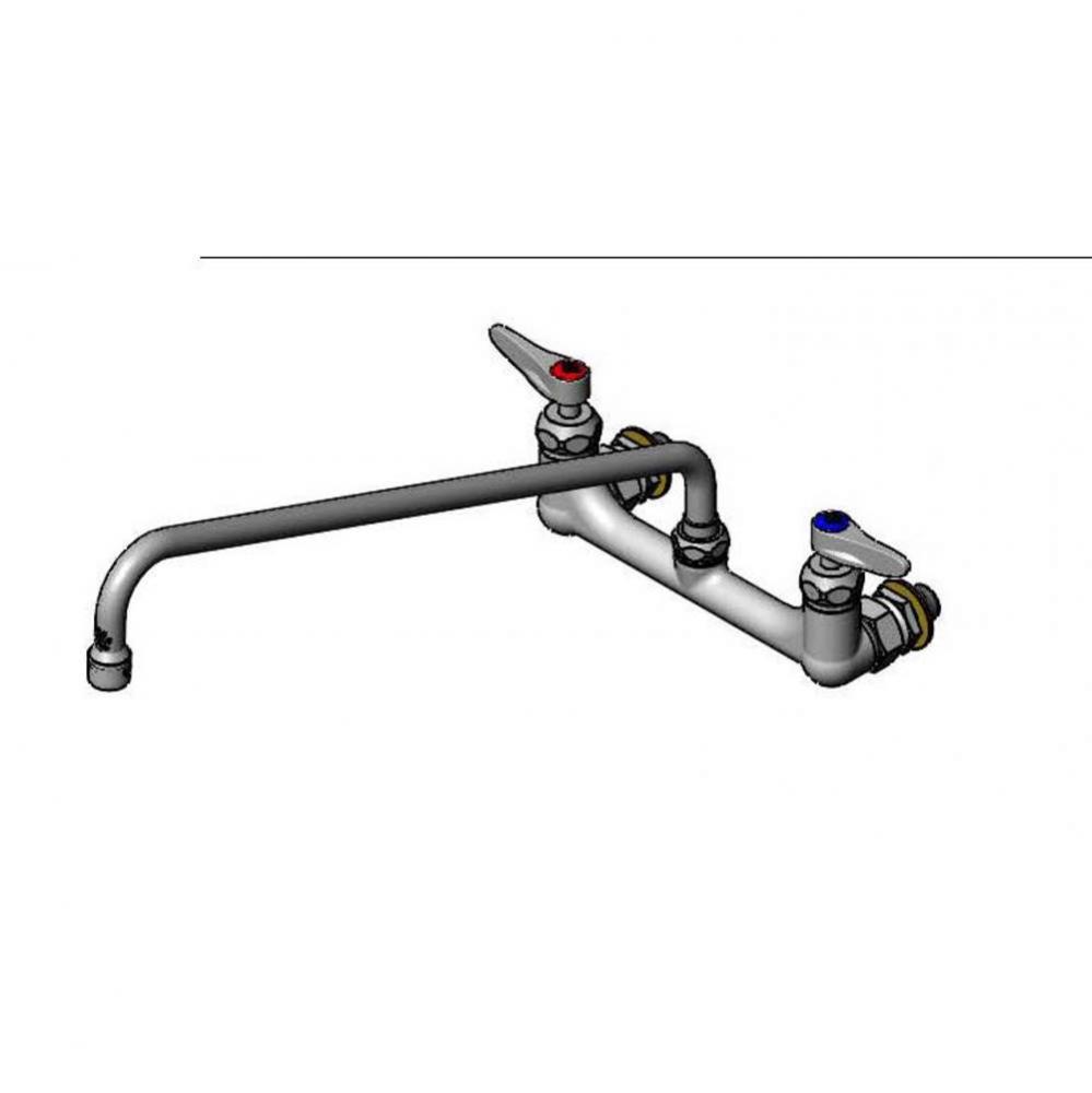 Mixing Faucet, 8'' Wall Mount, 18'' Swing Nozzle, 00CC Inlets, Ceramas