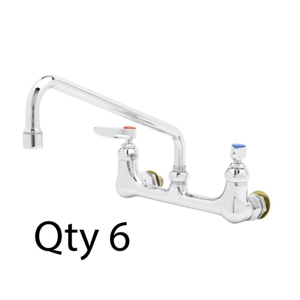 Double Pantry Faucet, Wall Mount, 8'' Centers, 12'' Swing Nozzle, 1/2'&ap