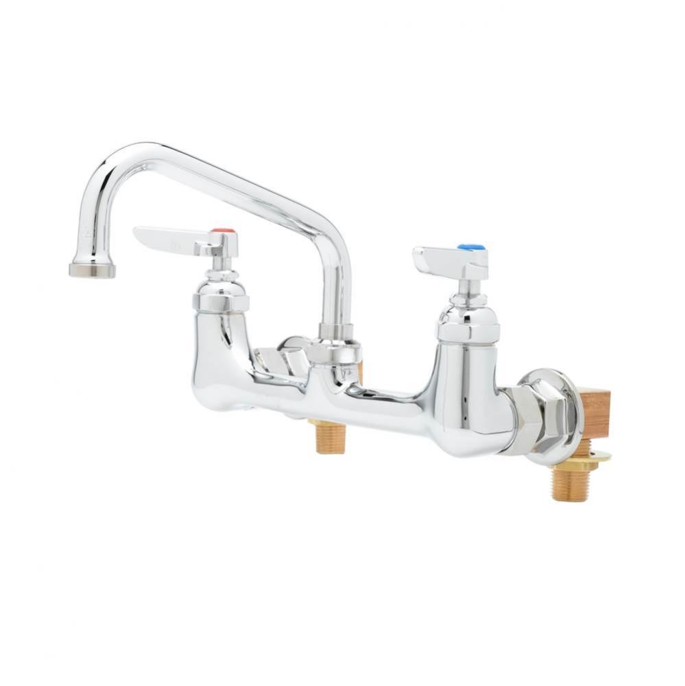 8'' Wall Mount Base Faucet, 1/2''NPT Male Inlets, Ceramic Cartridges, 12'