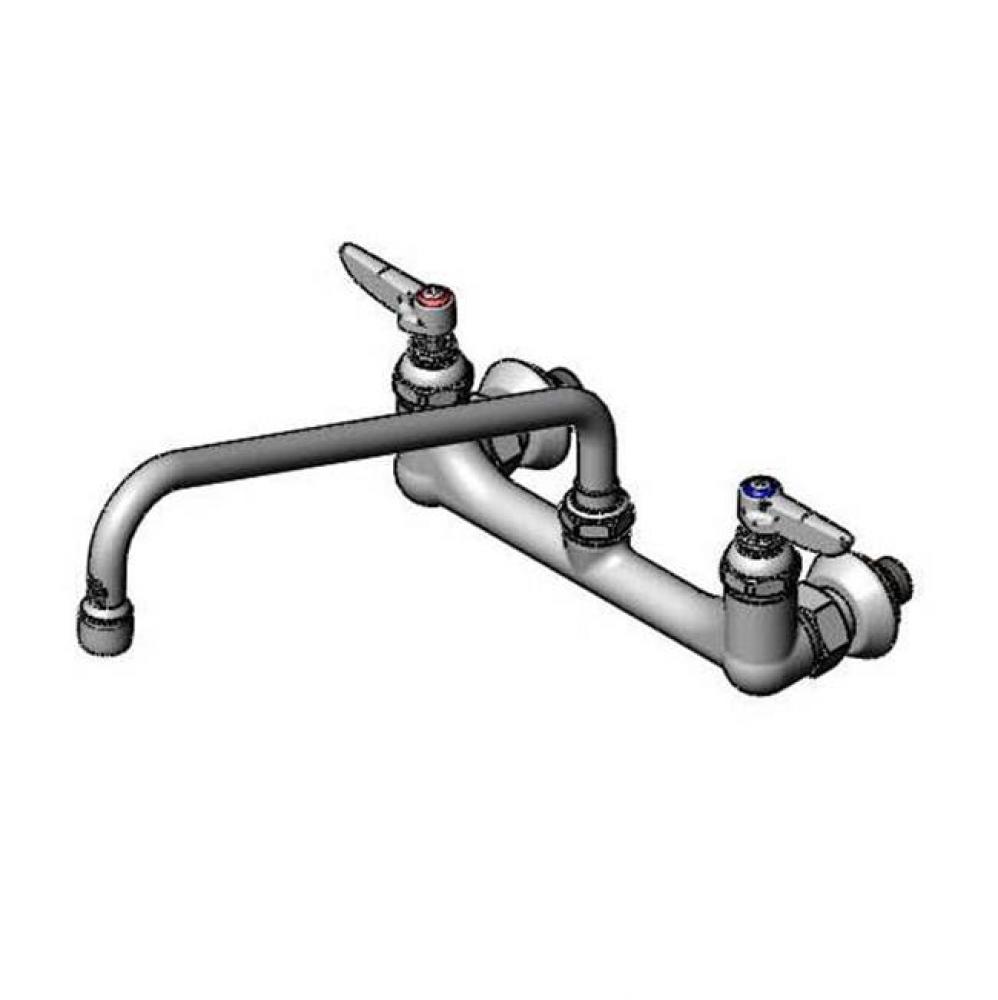 Double Pantry Faucet, 8'' Wall Mount, Eternas, 12'' Swing Nozzle, 2.2 GPM Aera