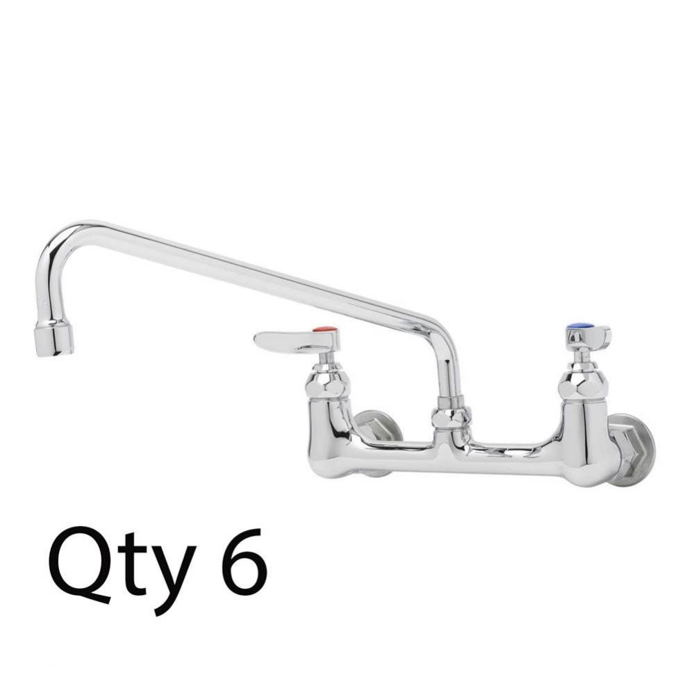 Double Pantry Faucet, Wall Mount, 8'' Centers, 12'' Swing Nozzle (Qty. 6)