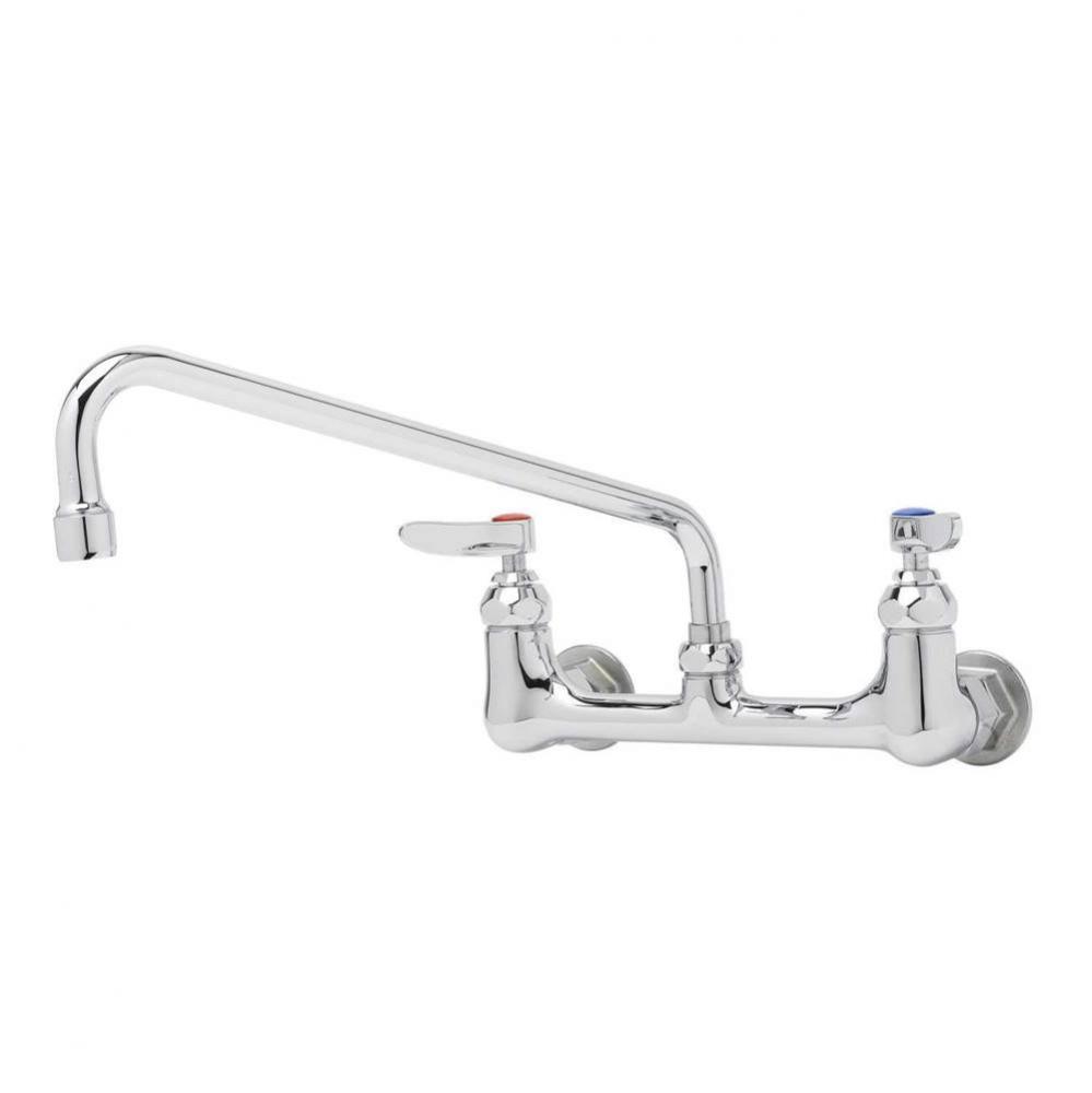 Double Pantry Faucet, Wall Mount, 8'' Centers, 12'' Swing Nozzle w/ 1.5 GPM VR