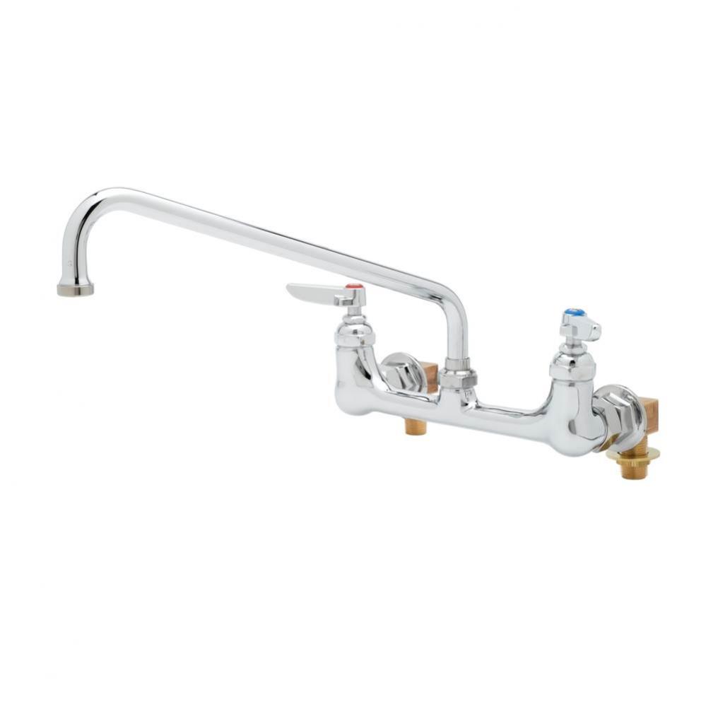 8'' c/c Wall Mount Faucet, Lever Handles, 12'' Swing Nozzle, VR Aerator &