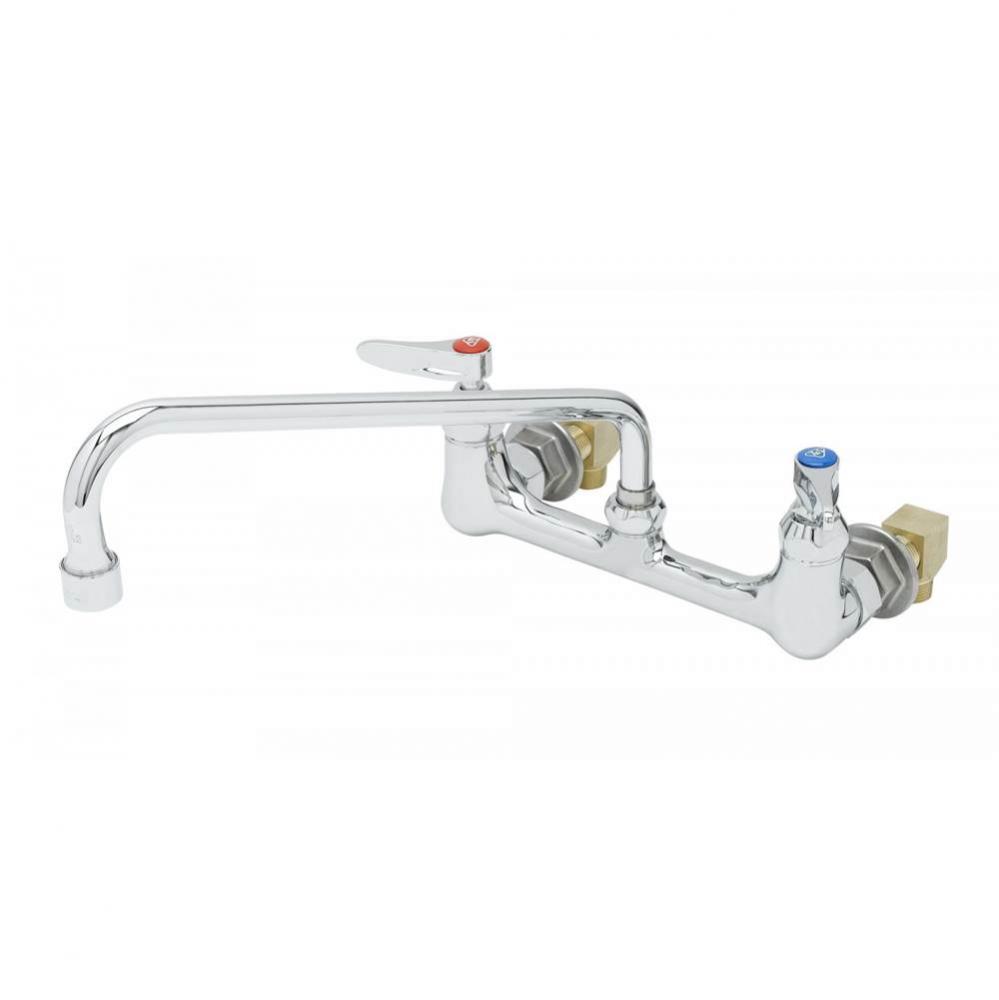 8'' c/c Wall Mount Faucet, Lever Handles, 12'' Swing Nozzle, VR Aerator &